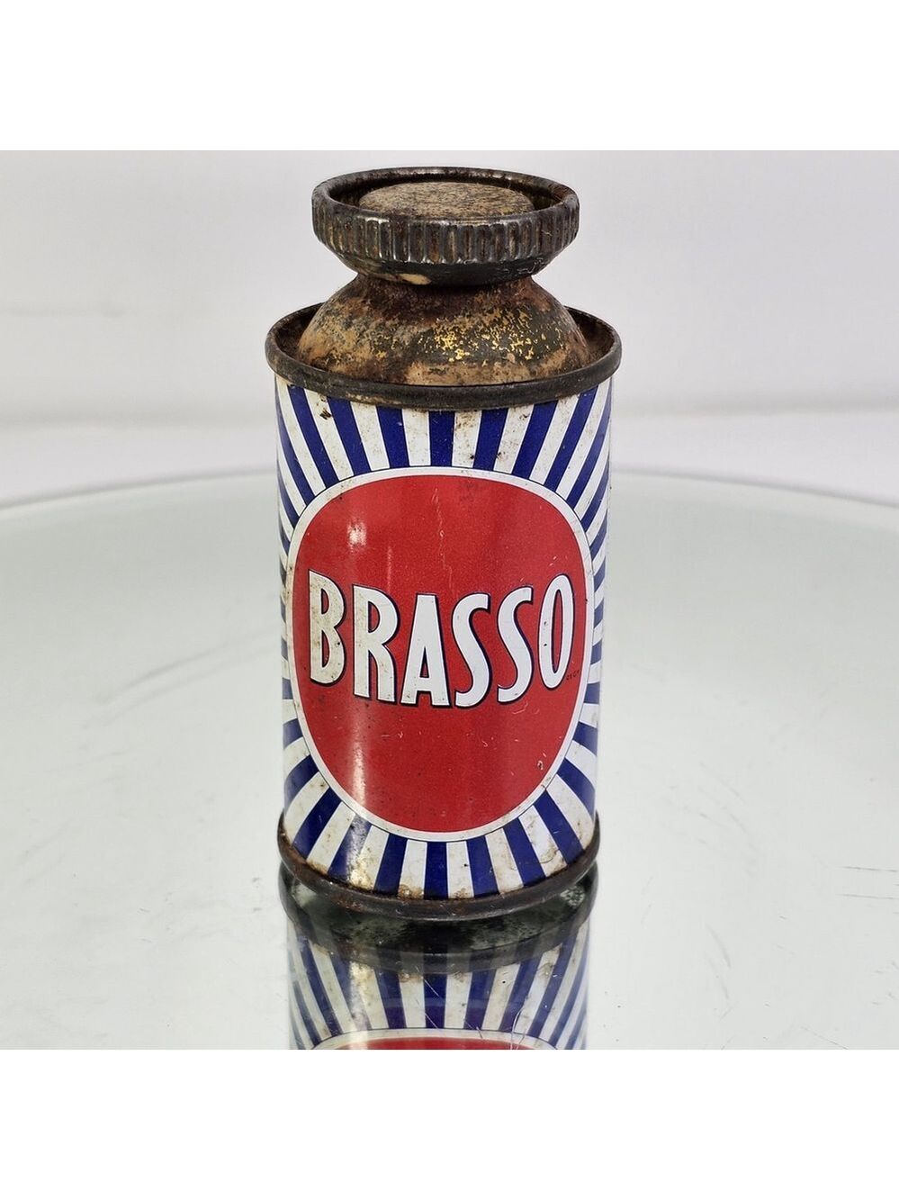 Vintage Brasso Metal Polish Can Manufactured in England Reckitt And Colman